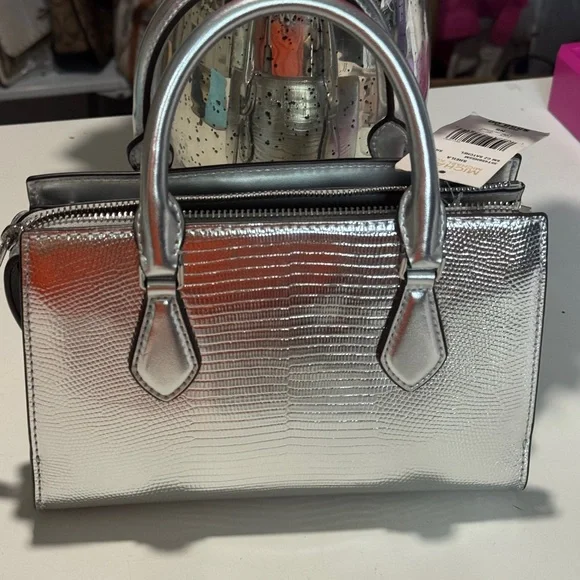 Michael Kors Silver Satchel with Modern Metallic Finish - Picture 2 of 6